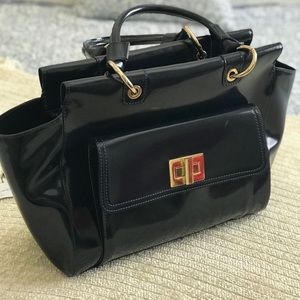 Gorgeous navy leather handbag